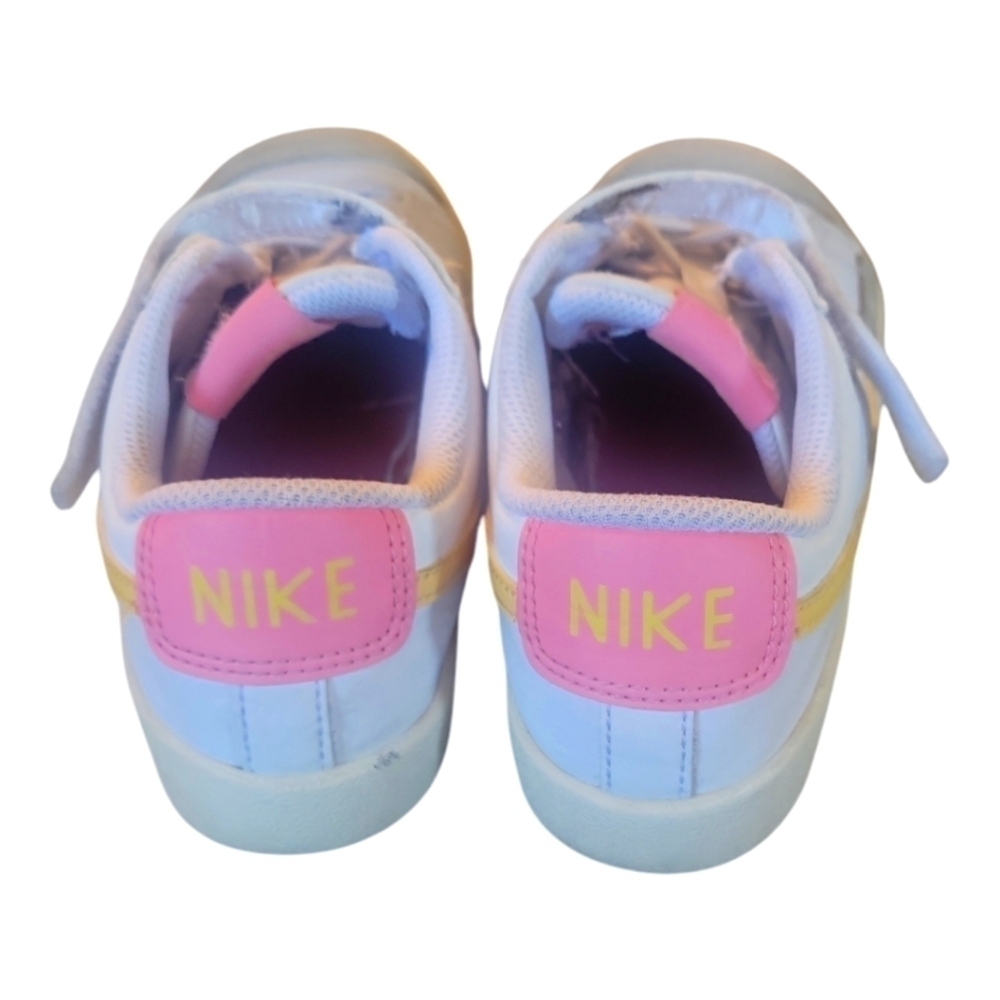 Nike Kids Blazer Low Top '77 White/ Yellow/ Pink Unisex Sneakers Size 2.5Y - Picture 4 of 11